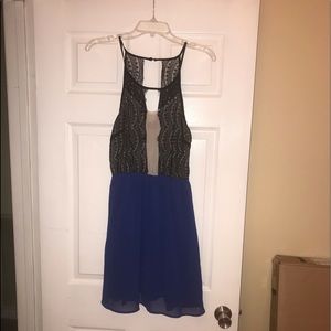 Blue and Black Lace Dress
